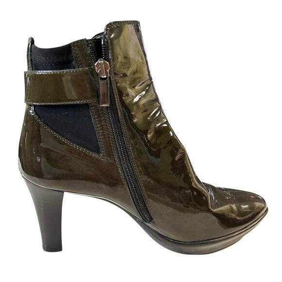 Aquatalia Rogue Royale Ankle Boot Patent Leather Italy Green Size 9 Waterproof - Picture 9 of 16